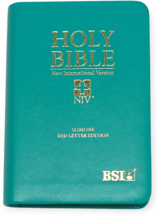 Holy Bible NIV Slimline Red Letter Edition | New International Version Study Bible | Compact Daily Reading Scripture Book | Premium Bound Christian Prayer & Worship Book By BSI (Hardcover, Bible Society of India) | Multi Color option